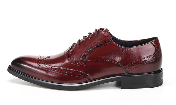 Santimon Men's Lace-up Brogues Leather Oxfords