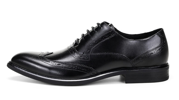 Santimon Men's Lace-up Brogues Leather Oxfords