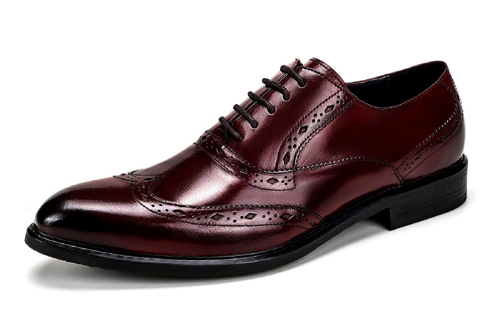 santimon Men's Lace-up Brogues Leather Oxfords
