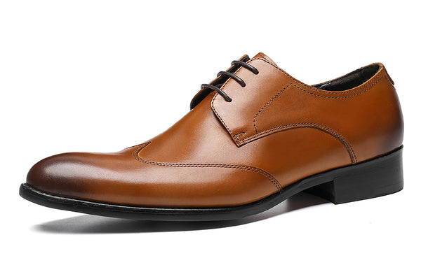 Santimon Men's Lace-up Leather Formal Derby