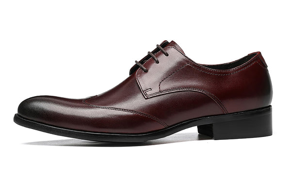 Santimon Men's Lace-up Leather Formal Derby
