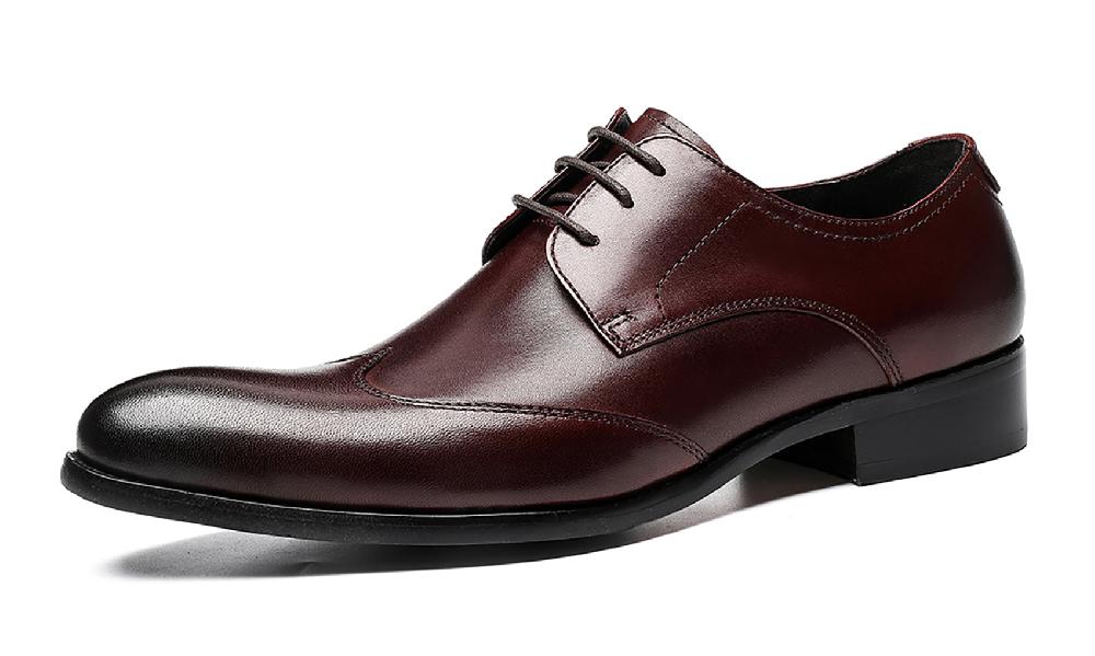 santimon Men's Lace-up Leather Formal Derby