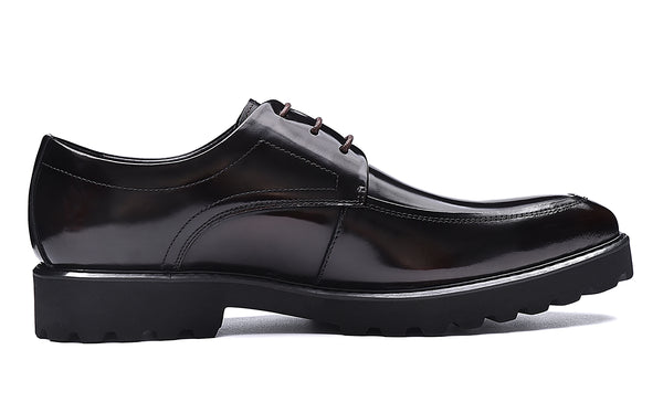 Santimon Men's Lace-up Patent Leather Derby