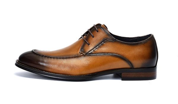 Santimon Men's Lace-up Wingtip Leather Derby