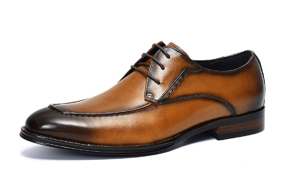 santimon Men's Lace-up Wingtip Leather Derby
