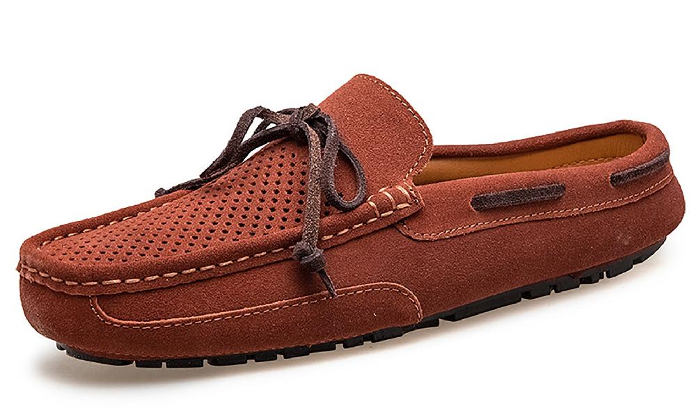 santimon Men's Lacing Perforated Driving Clogs