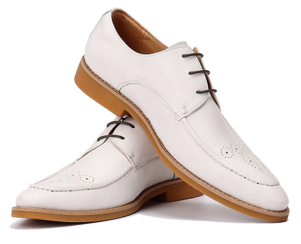 Santimon Men's Leather Brogue Formal Derby