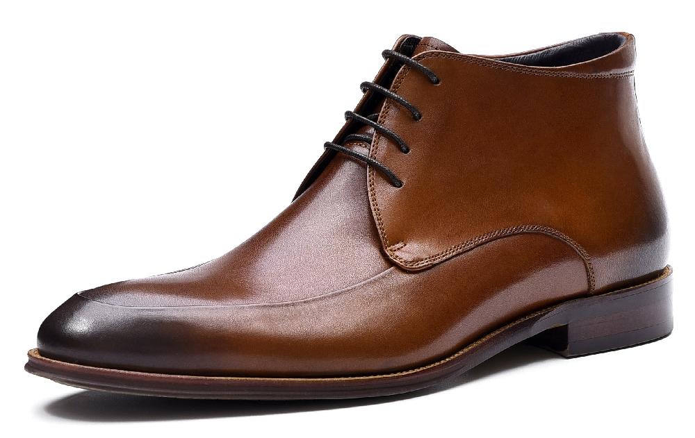 santimon Men's Leather Casual Dress Boots