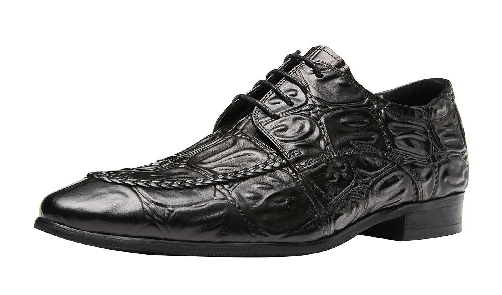 santimon Men's Leather Derby Comfort Shoes