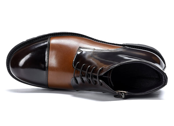 Santimon Men's Leather Fashion Casual Dress Boots