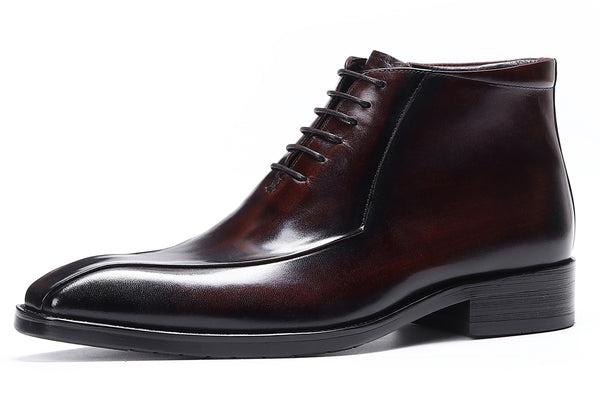 Santimon Men's Leather Fashion Formal Dress Boots