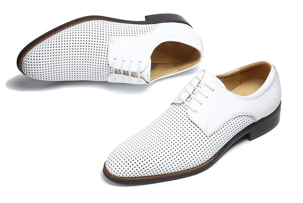 Santimon Men's Leather Formal Breathable Oxfords