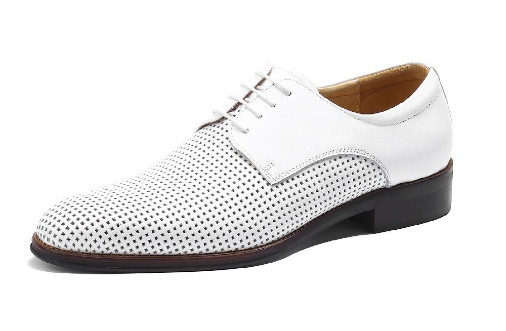 santimon Men's Leather Formal Breathable Oxfords