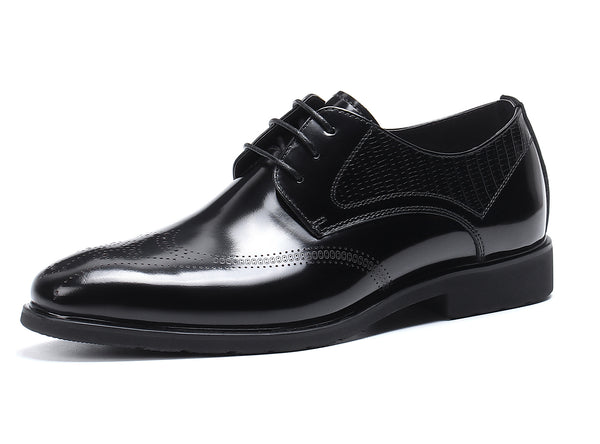 Santimon Men's Leather Formal Derby Brogues