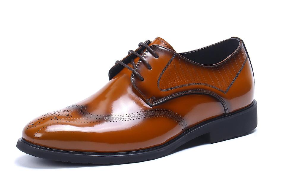 santimon Men's Leather Formal Derby Brogues