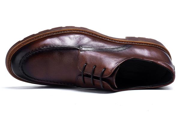 Santimon Men's Leather Formal Dress Derby