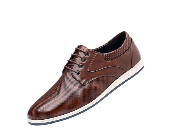 Santimon Men's Leather Low Top Oxfords