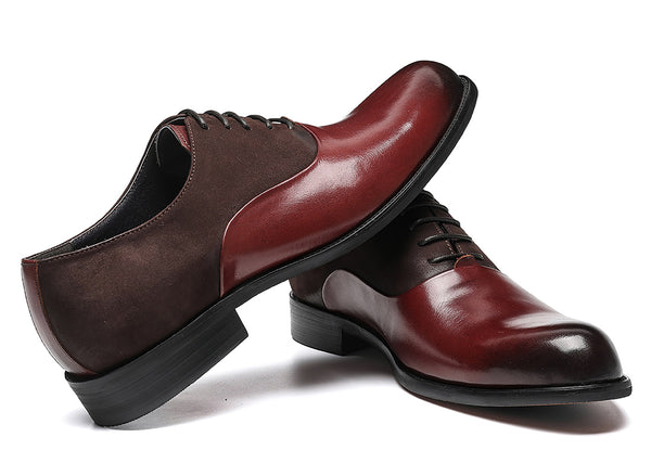 Santimon Men's Leather Oxfords Cap Toe