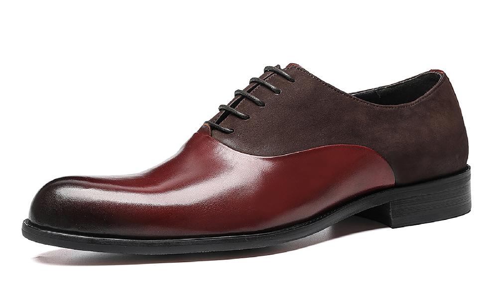 santimon Men's Leather Oxfords Cap Toe