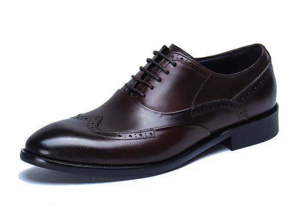 Santimon Men's Leather Oxfords Lace-up Brogues