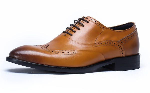 Santimon Men's Leather Oxfords Lace-up Brogues