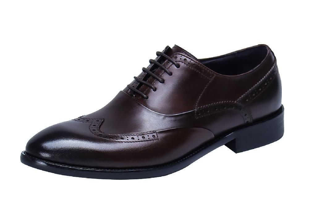 santimon Men's Leather Oxfords Lace-up Brogues