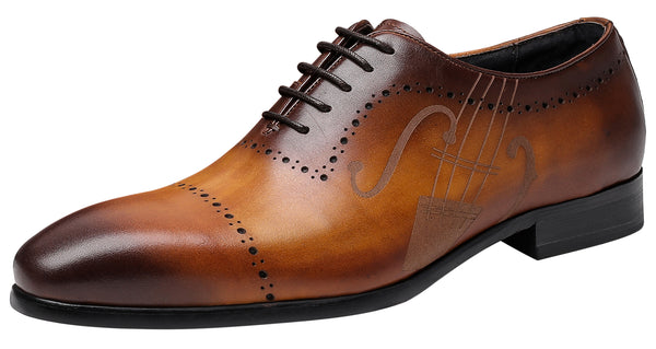 Santimon Men's Leather Oxfords Music Notation