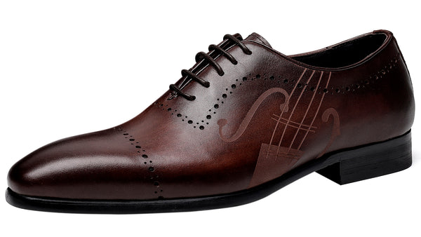 Santimon Men's Leather Oxfords Music Notation