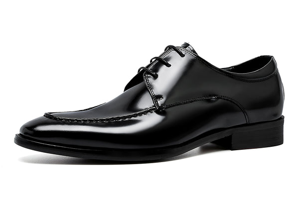 Santimon Men's Leather Patent Derby Formal Shoes