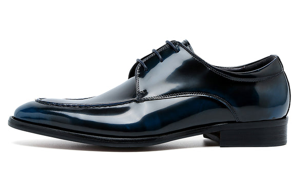 Santimon Men's Leather Patent Derby Formal Shoes