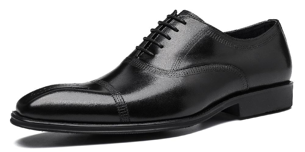 santimon Men's Leather Plain Toe Formal Oxfords