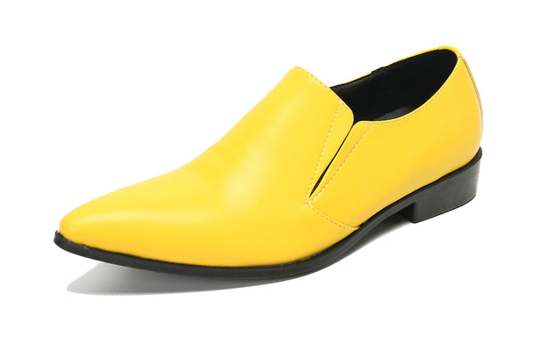 Santimon Men's Leather Slip On Smoking Loafers