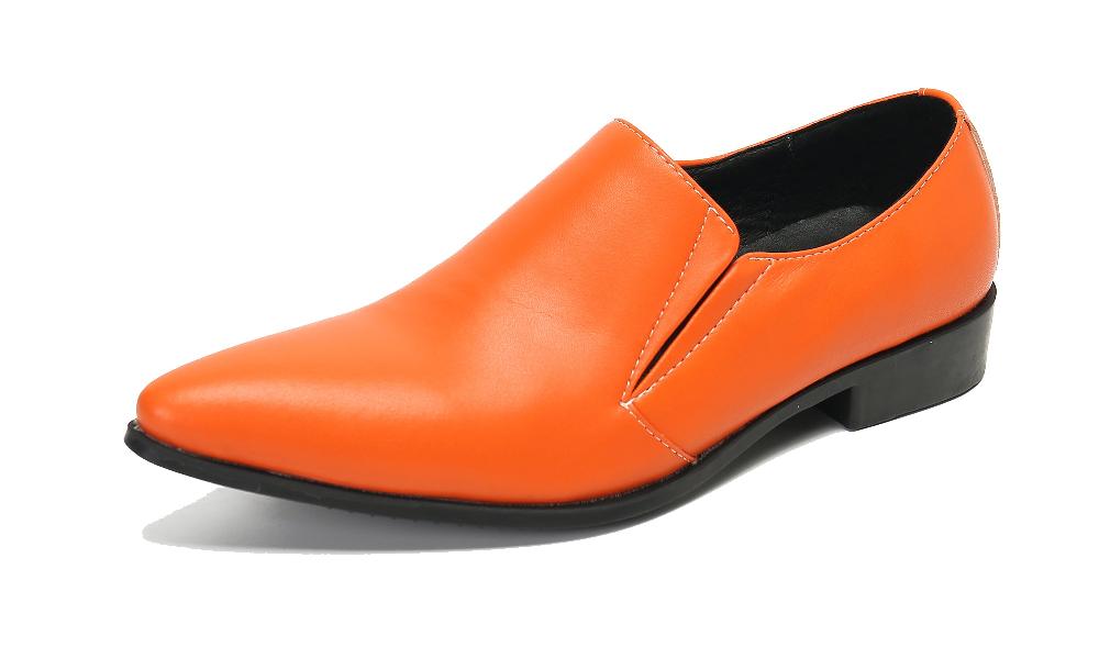 santimon Men's Leather Slip On Smoking Loafers