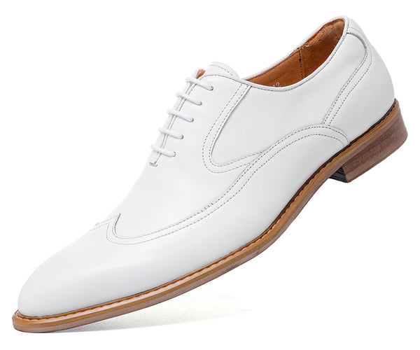 Santimon Men's Leather Wingtip Formal Oxford