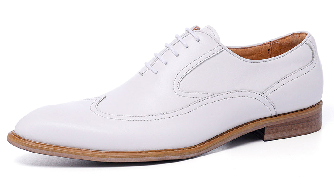 santimon Men's Leather Wingtip Formal Oxford