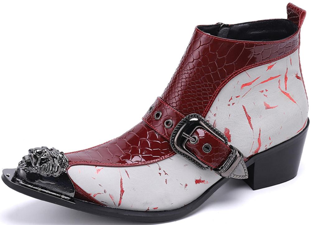 santimon Men's Lion Metal Tip Western Boots