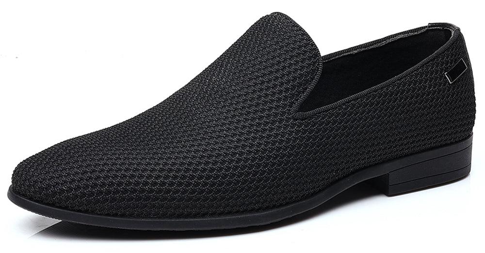 santimon Men's Mesh Smoking Loafers Black