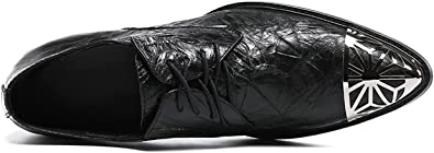 Santimon Men's Metal Pointed Toe Western Derby