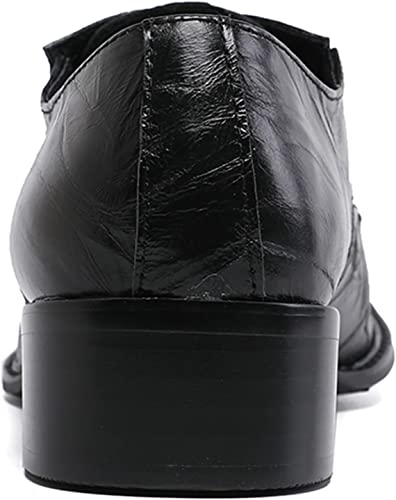 Santimon Men's Metal Pointed Toe Western Derby