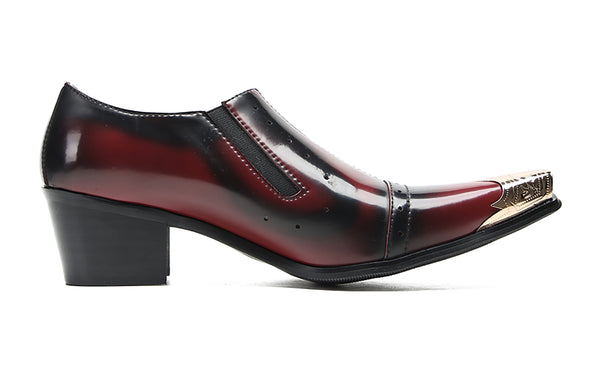 Santimon Men's Metal Pointed Toe Western Loafers