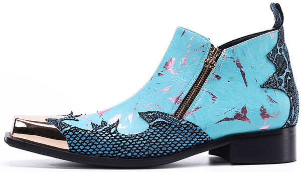 Santimon Men's Metal Square Toe Western Boots