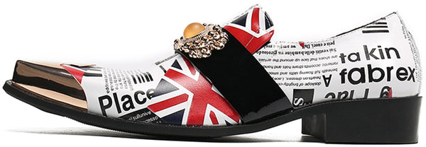 Santimon Men's Metal Square-Toe Western Loafers