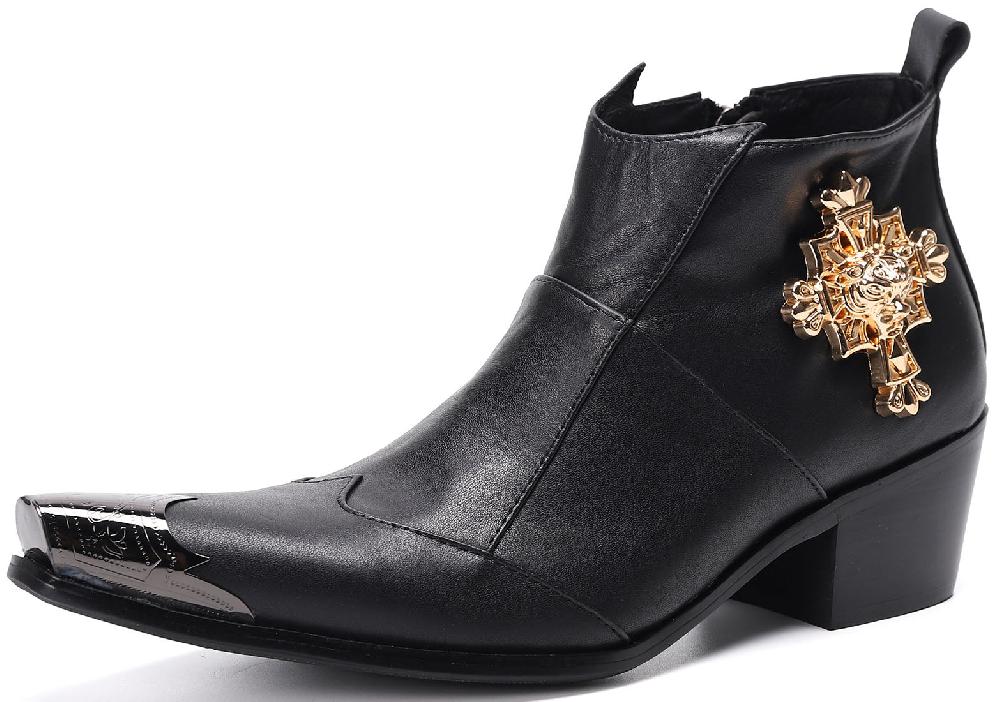 santimon Men's Metal Tip Fashion Western Boots