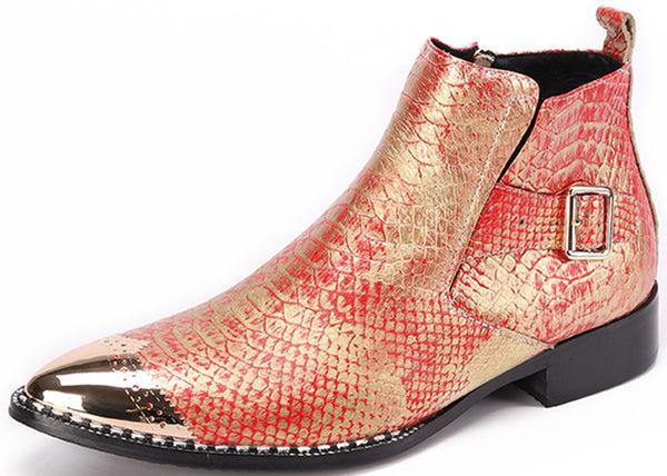 Santimon Men's Metal Tip Wedding Western Boots