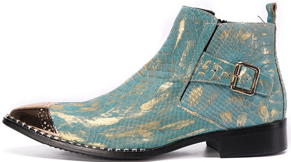 Santimon Men's Metal Tip Wedding Western Boots