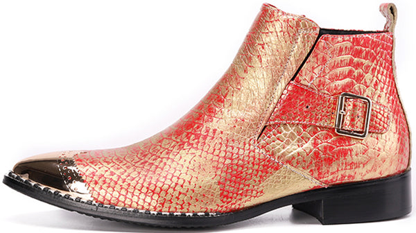 Santimon Men's Metal Tip Wedding Western Boots