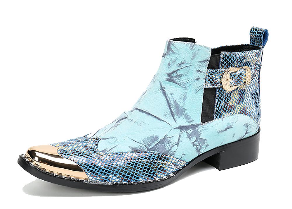 santimon Men's Metal Tip Western Boots