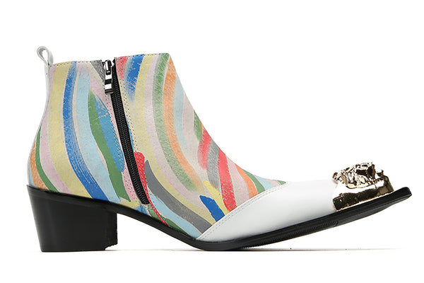 Santimon Men's Metal Toe Colorful Western Boots