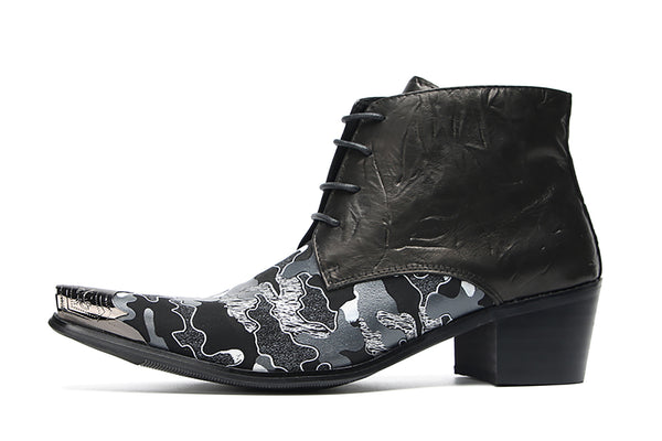 Santimon Men's Metal Toe Western Boots