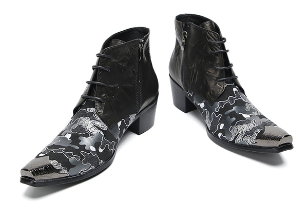 Santimon Men's Metal Toe Western Boots